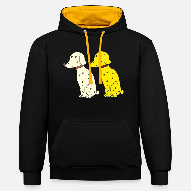 Double dalmate - Sweat à capuche contrasté - noir/or