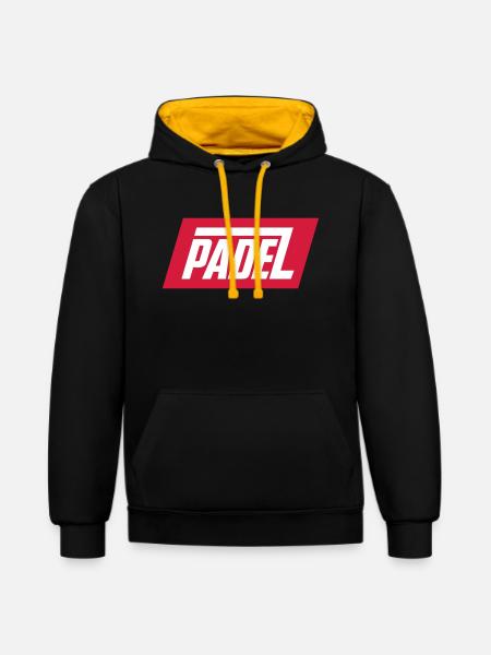 Padel - Kontrast-Hoodie - Schwarz/Gold