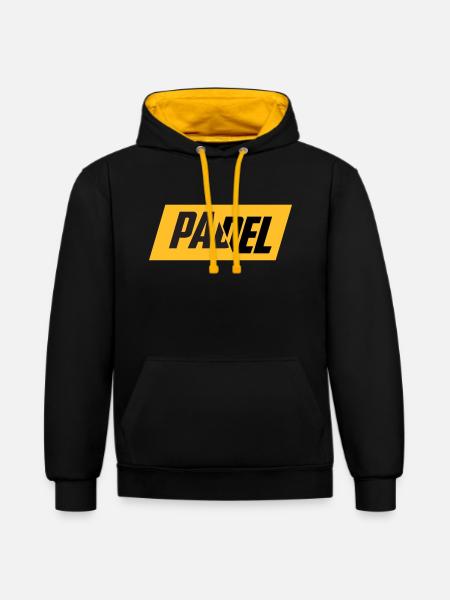 Le padel - Sweat à capuche contrasté - noir/or