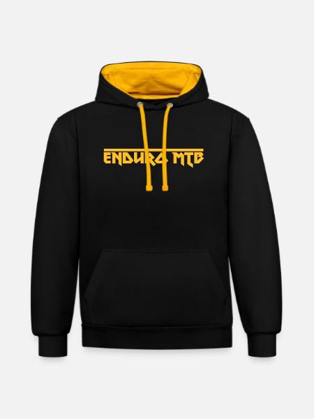 Enduro MTB - Kontrast-Hoodie - Schwarz/Gold
