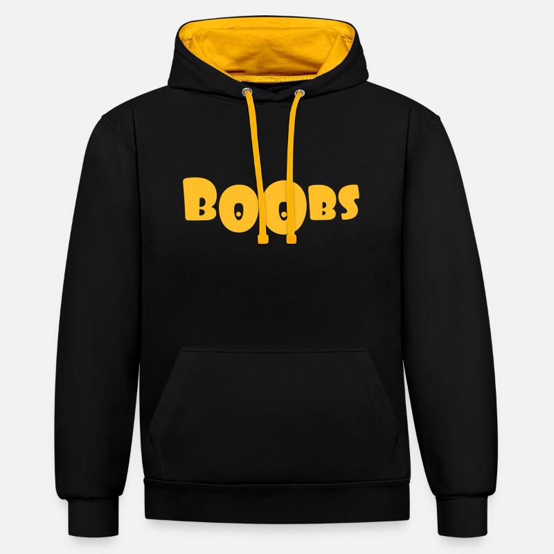 Boobs - Sweat à capuche contrasté - noir/or