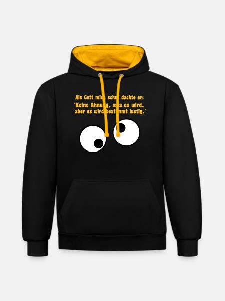 funny - Contrast hoodie - black/gold