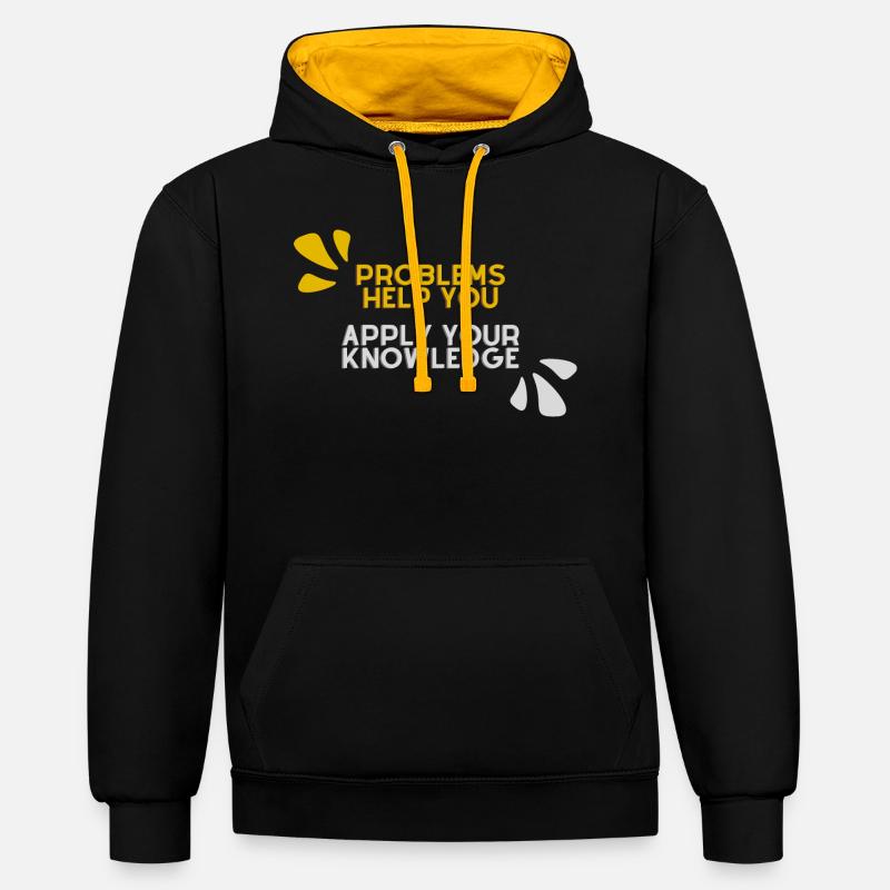 CITATIONS POSITIVES - Sweat à capuche contrasté - noir/or