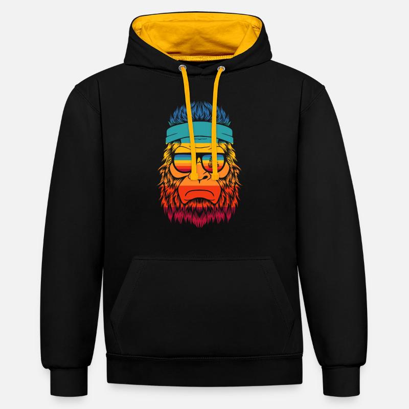 Keep moving forward - Kontrast-Hoodie - Schwarz/Gold