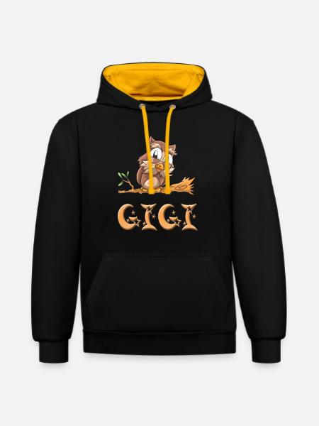 Owl Gigi - Contrast hoodie - black/gold