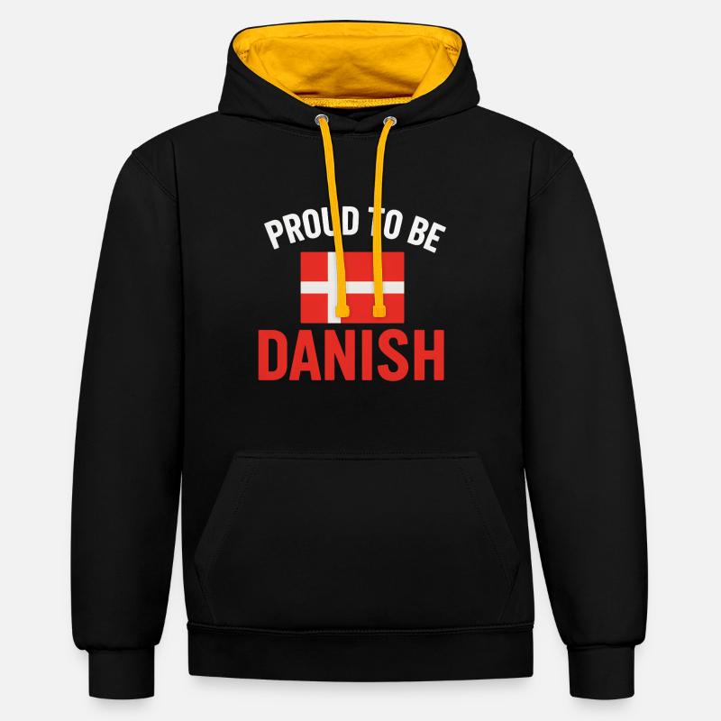 Fier de l’art du drapeau danois - Sweat à capuche contrasté - noir/or