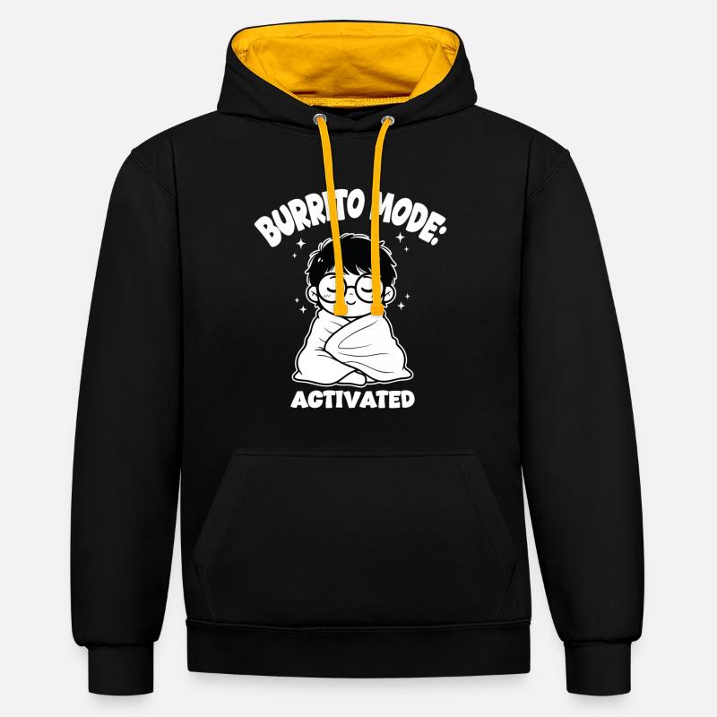 Couverture Burrito Mode - Sweat à capuche contrasté - noir/or