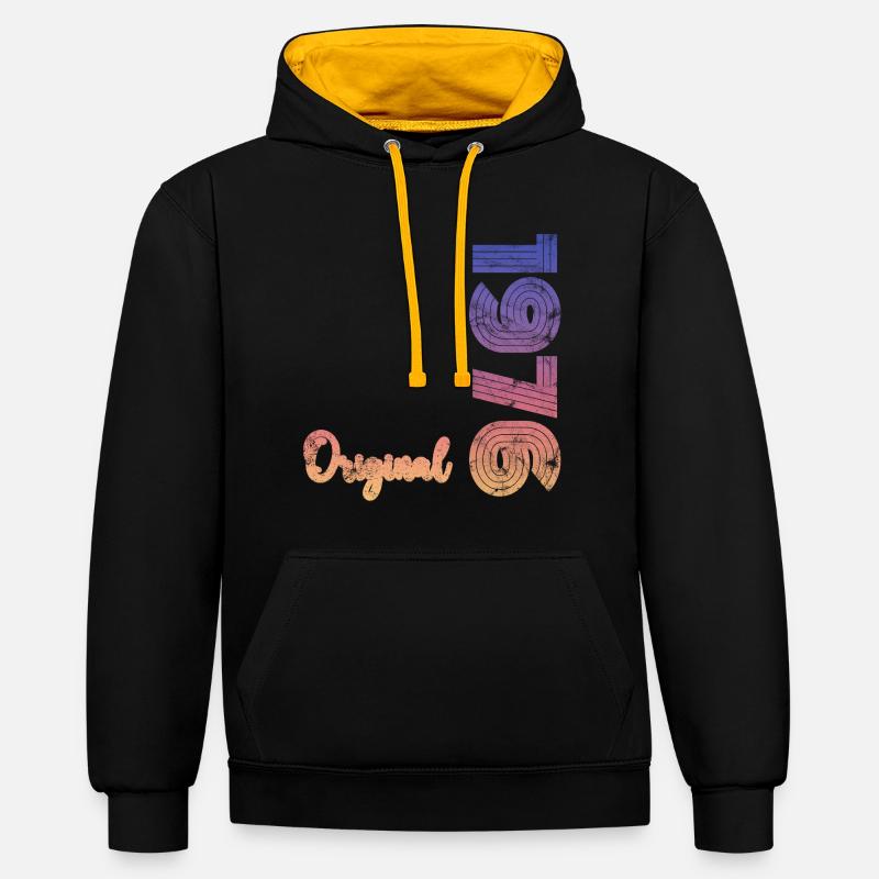 Millésime 1976 - Sweat à capuche contrasté - noir/or