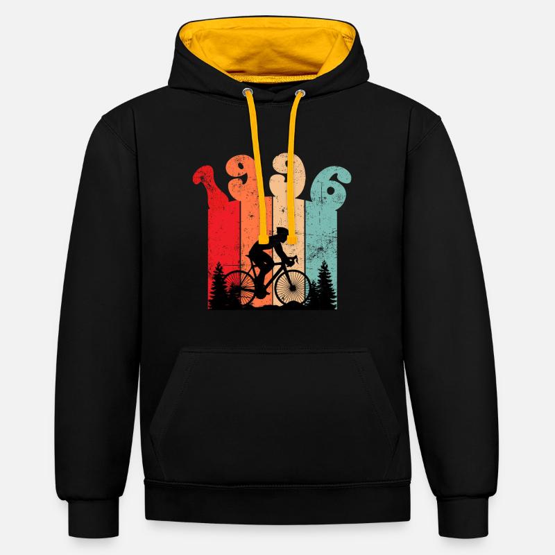 Millésime 1996 - Sweat à capuche contrasté - noir/or