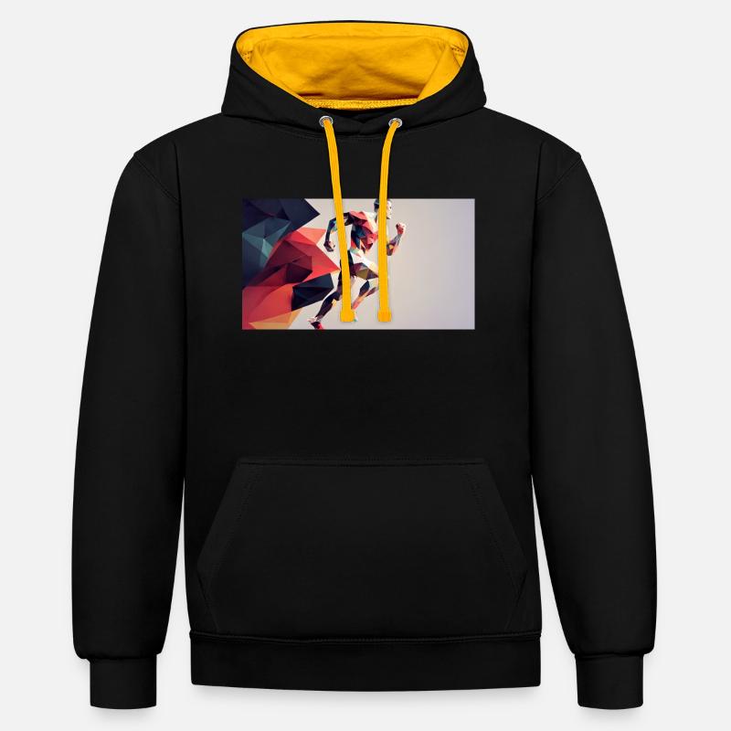 Sprinter - Kontrast-Hoodie - Schwarz/Gold