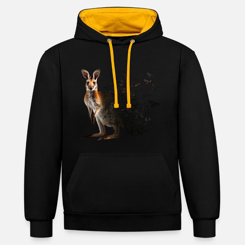 Wallaby - Sweat à capuche contrasté - noir/or