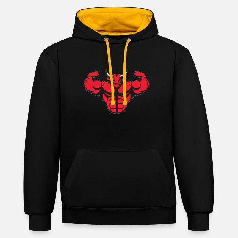 Bull - Contrast hoodie - black/gold