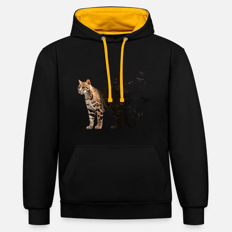 Ocelot - Sweat à capuche contrasté - noir/or