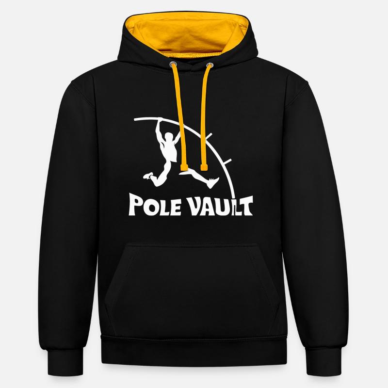 Stabhochspringer-Geschenk - Kontrast-Hoodie - Schwarz/Gold