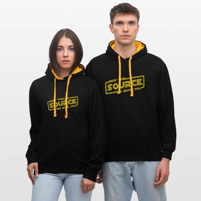 May The Source Be With You | Programmierer Coder Kontrast-Hoodie