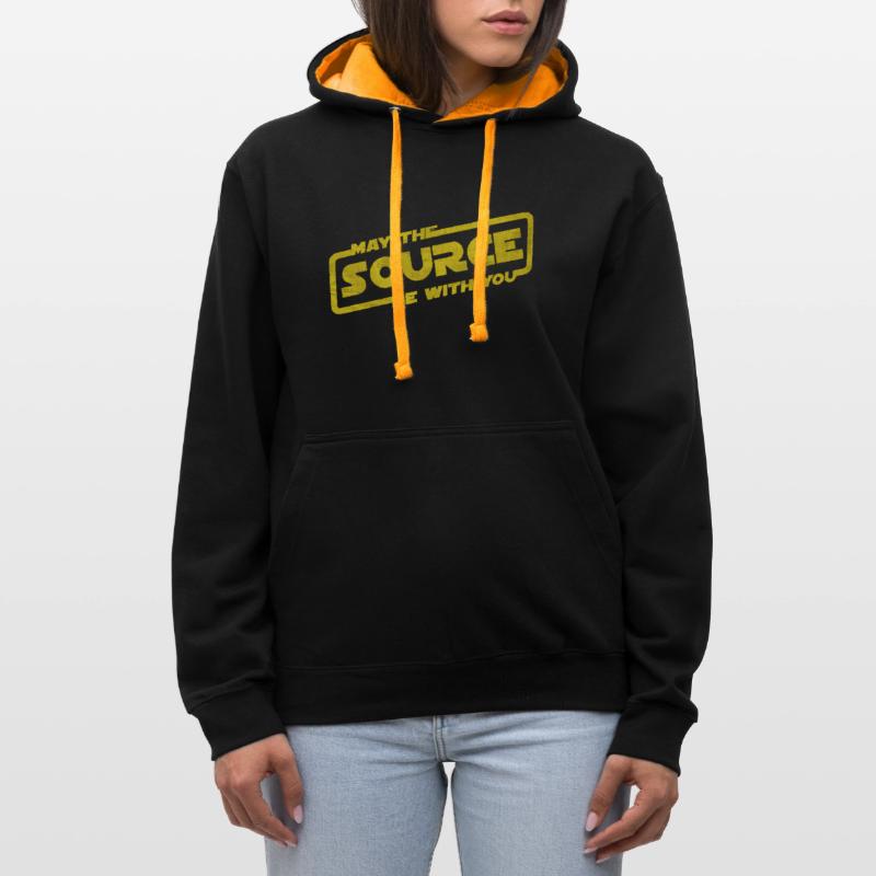 May The Source Be With You | Programmierer Coder Kontrast-Hoodie