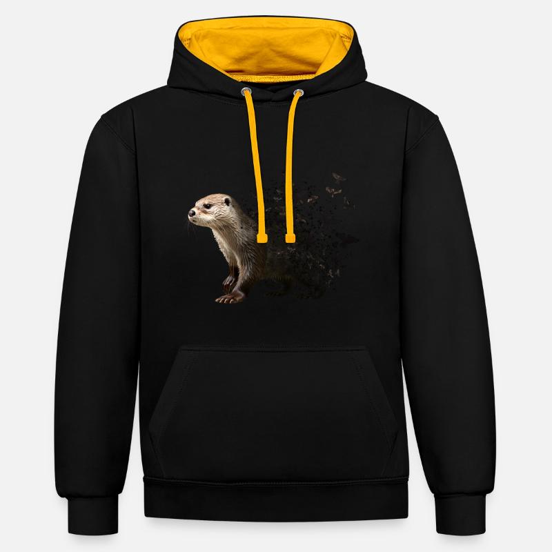 Otter - Kontrast-Hoodie - Schwarz/Gold