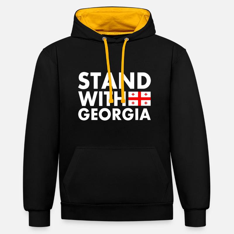 Georgia - Sweat à capuche contrasté - noir/or