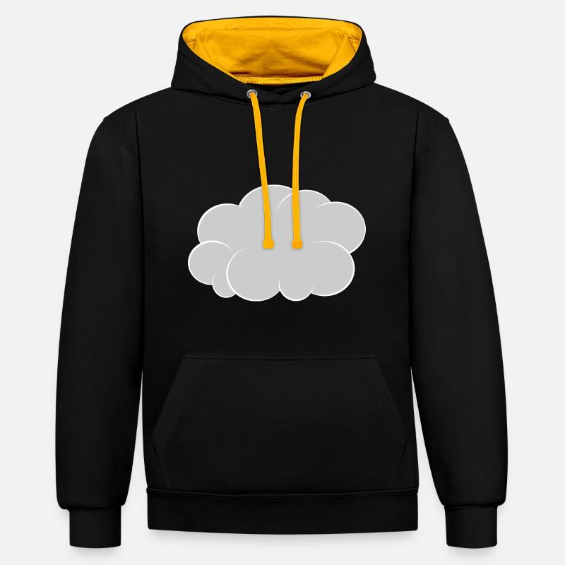 cloud cloud gray white - Contrast hoodie - black/gold