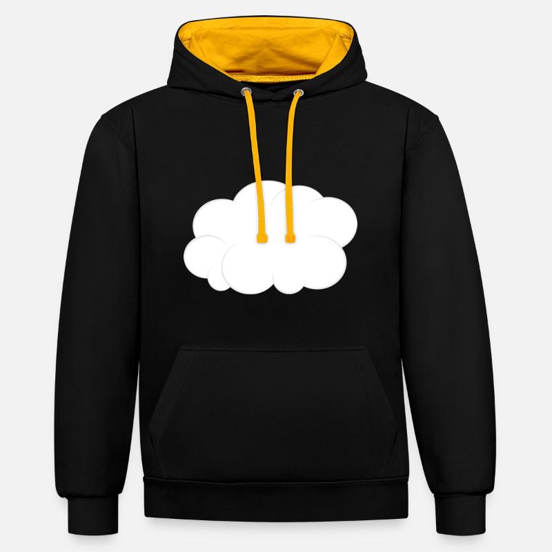 cloud cloud white gray - Contrast hoodie - black/gold