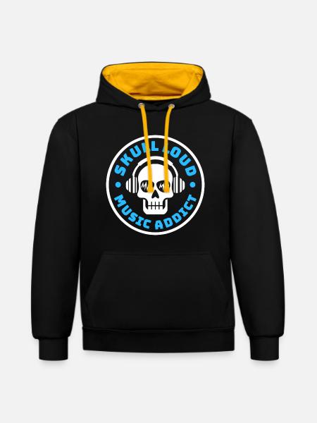 Crâne Skull Loud – Music Addict - Contrast hoodie - black/gold
