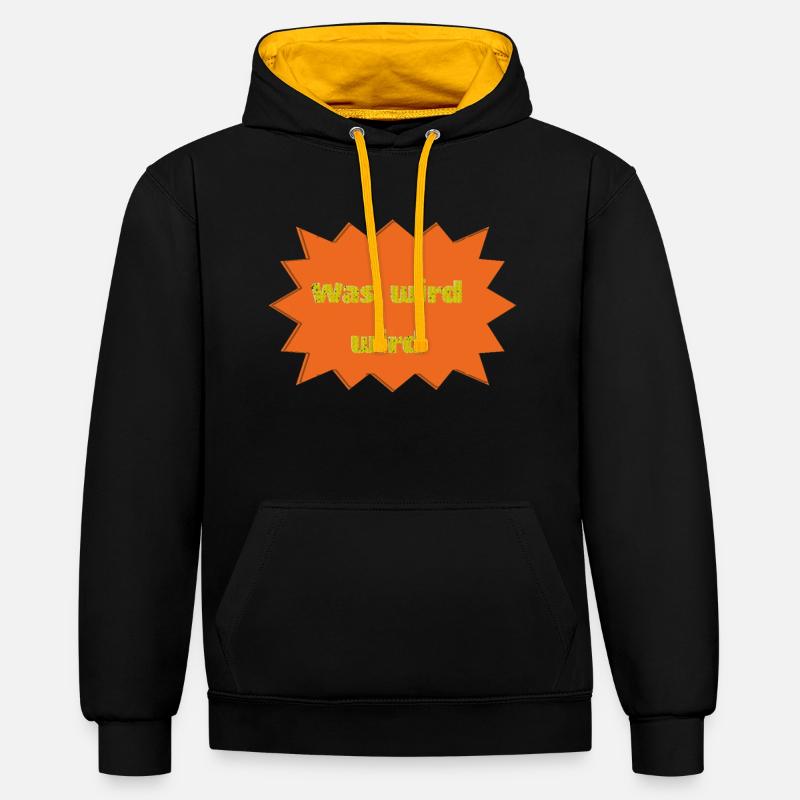was wird wird - Kontrast-Hoodie - Schwarz/Gold