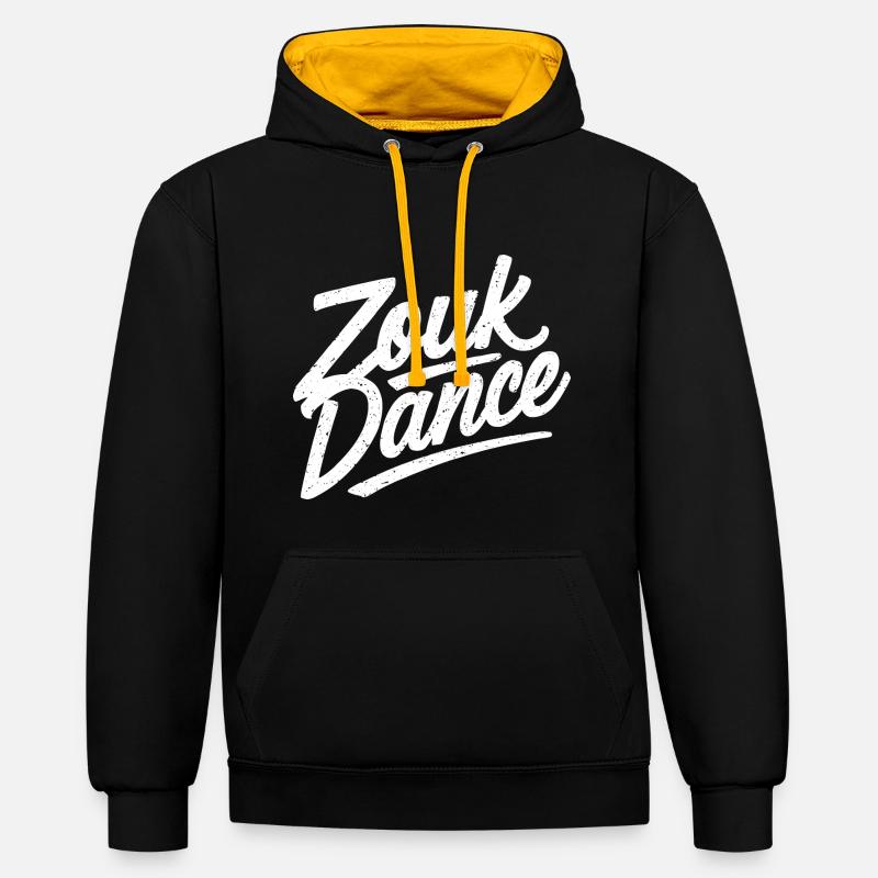 Cadeau de danse Zouk - Sweat à capuche contrasté - noir/or