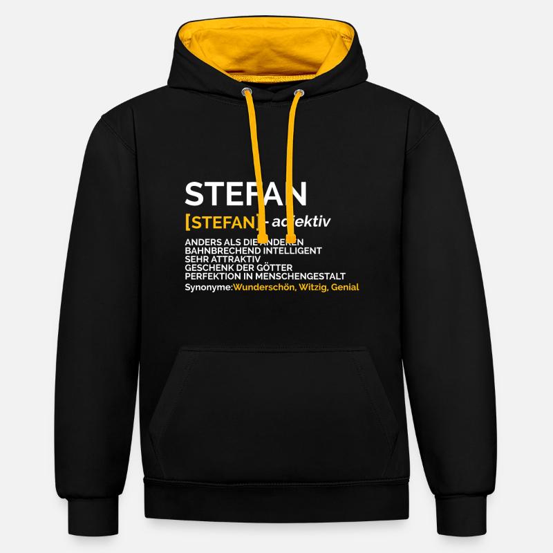 Stefan - Sweat à capuche contrasté - noir/or