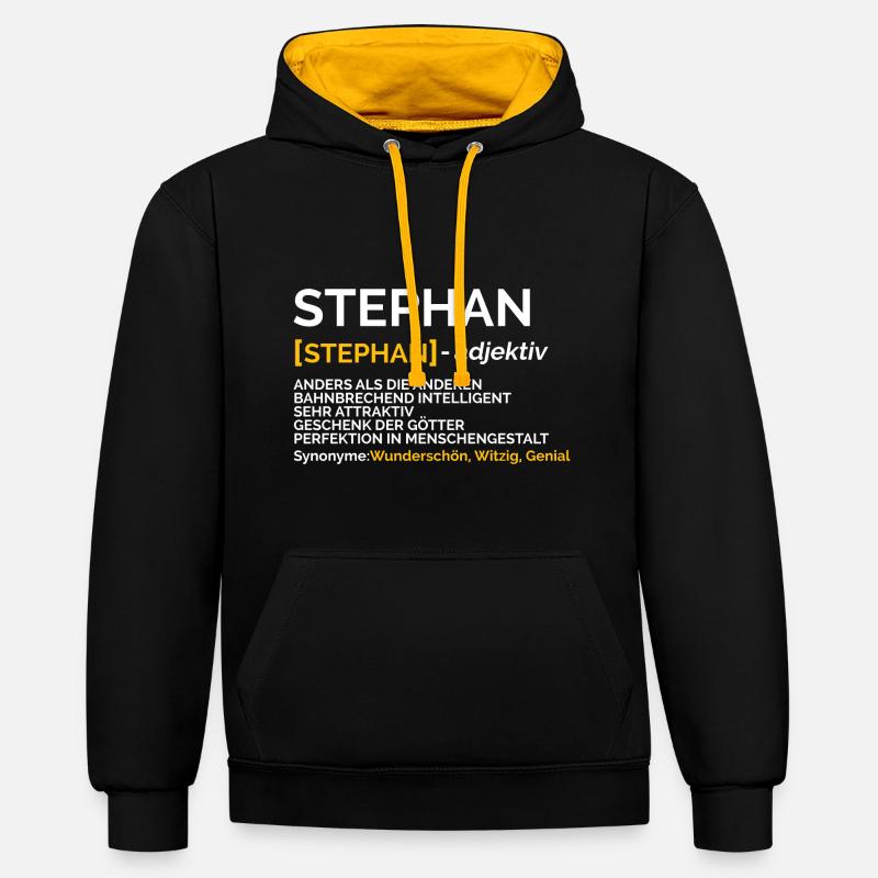 Stephan - Kontrast-Hoodie - Schwarz/Gold