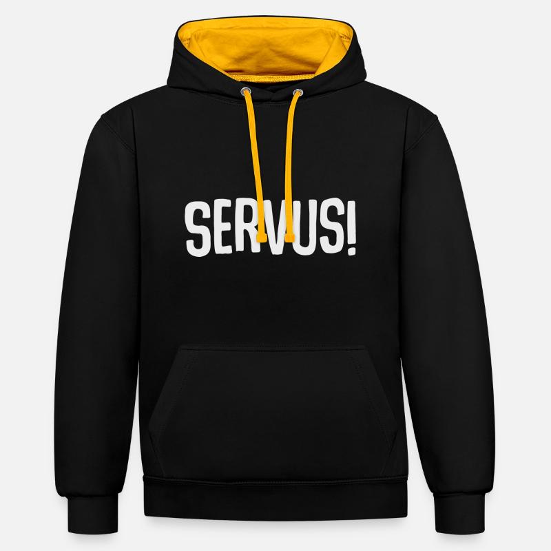 Servus - Sweat à capuche contrasté - noir/or