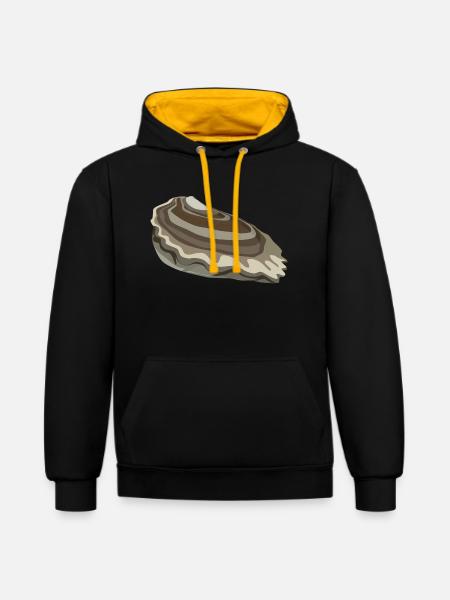 oyster - Contrast hoodie - black/gold