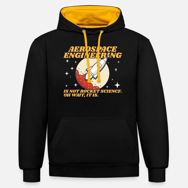 Aerospace Engineering Fun Engineer Student - Contrast hoodie - black/gold