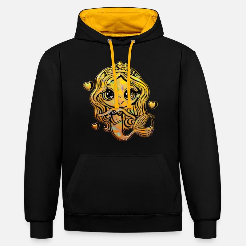 Douce Sirène 3 - Sweat à capuche contrasté - noir/or