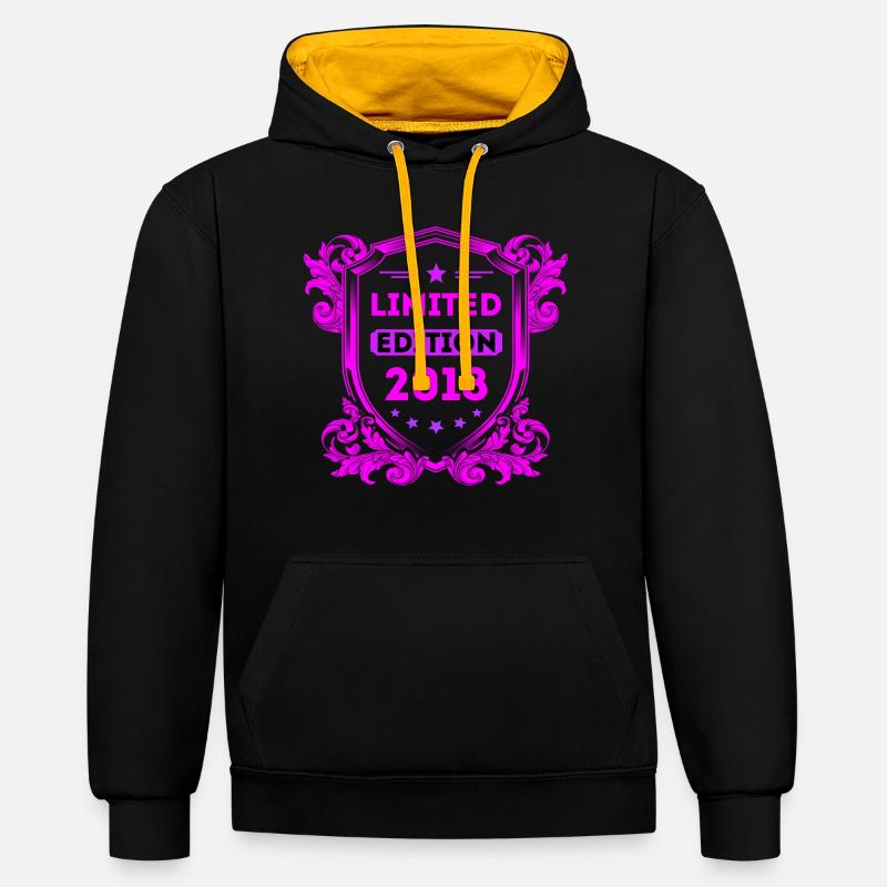 2018 - Sweat à capuche contrasté - noir/or