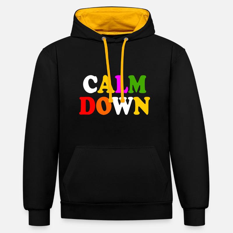 Calm down - Sweat à capuche contrasté - noir/or