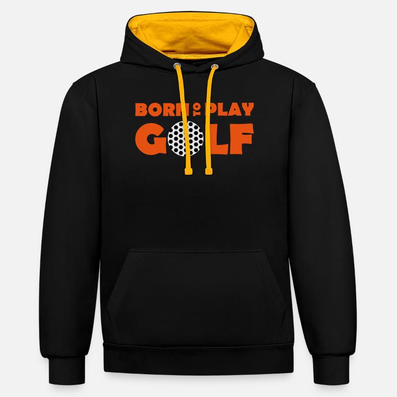 Born to play Golf - Sweat à capuche contrasté - noir/or