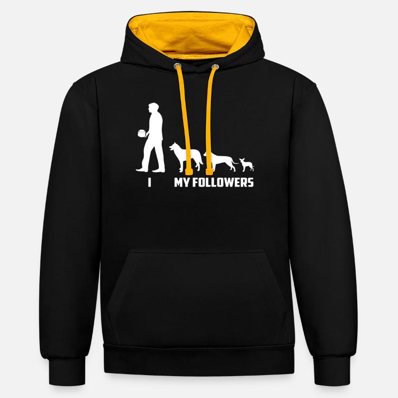 Adeptes de chiens - Sweat à capuche contrasté - noir/or