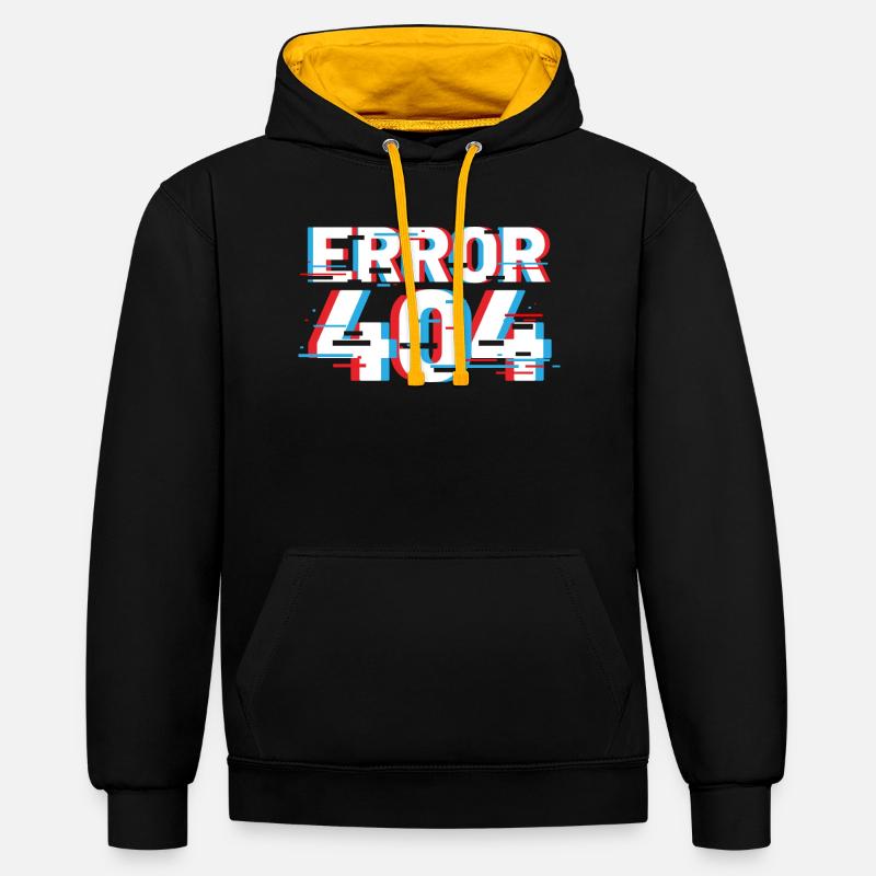 Erreur 404 Glitch - Sweat à capuche contrasté - noir/or