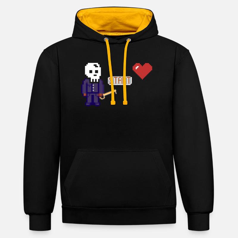 Start - Sweat à capuche contrasté - noir/or