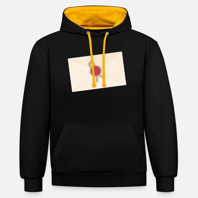 Enveloppe fermée avec sceau - Sweat à capuche contrasté - noir/or