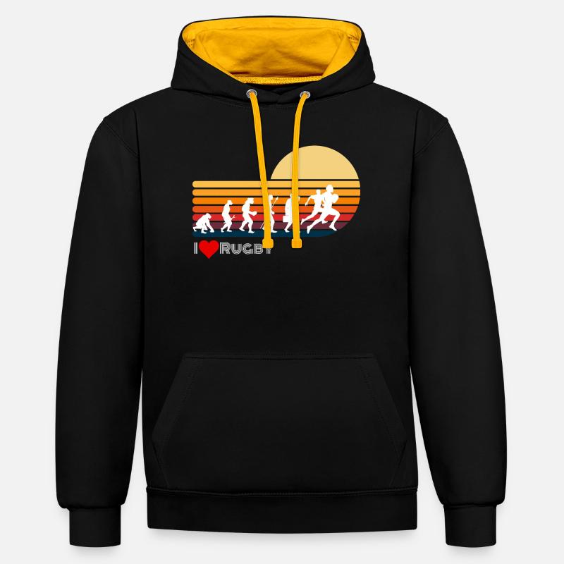 Rugby Retro Evolution Sunset - Contrast hoodie - black/gold