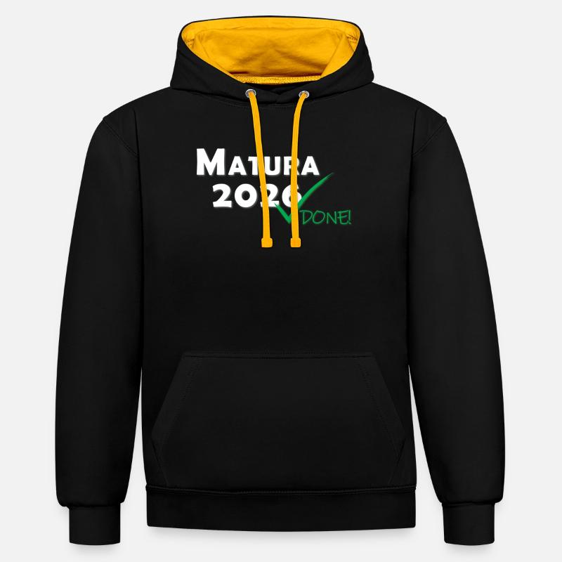 Matura 2026 Terminé - Sweat à capuche contrasté - noir/or