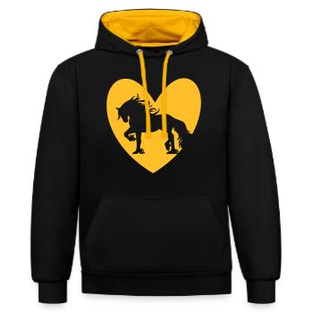 Frisian Heart4 - Contrast hoodie - black/gold - Front - Anna (173cm) & Nico (186cm)