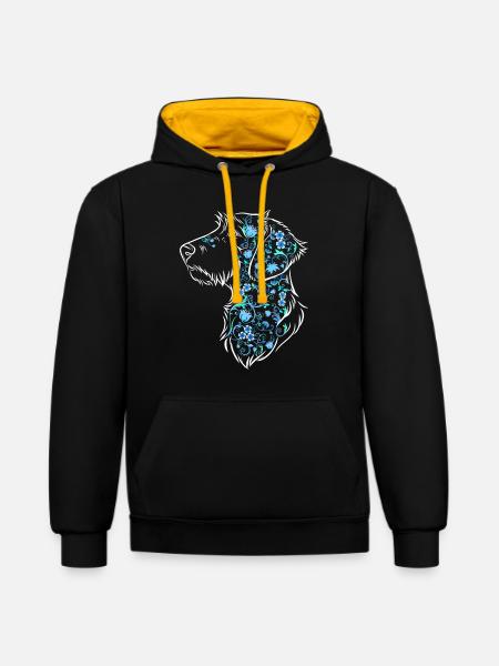 Flower Dachs WH Sky - Contrast hoodie - black/gold