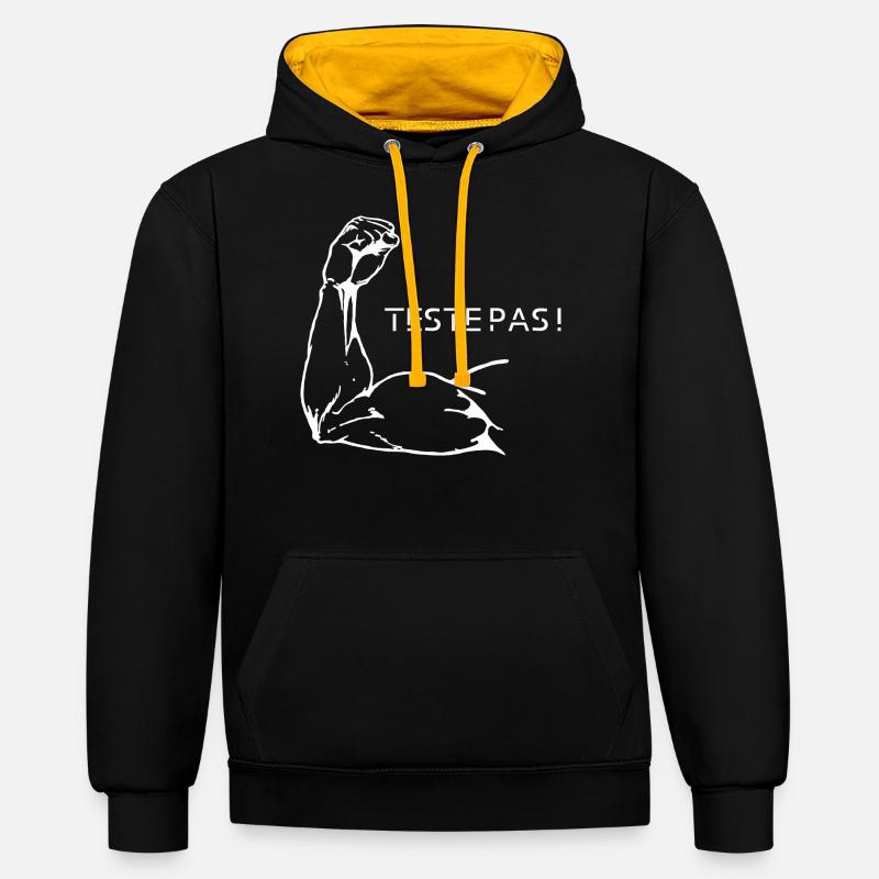Teste pas! - Sweat à capuche contrasté - noir/or