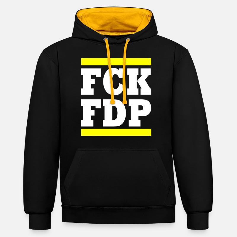 Fck fdp - Sweat à capuche contrasté - noir/or