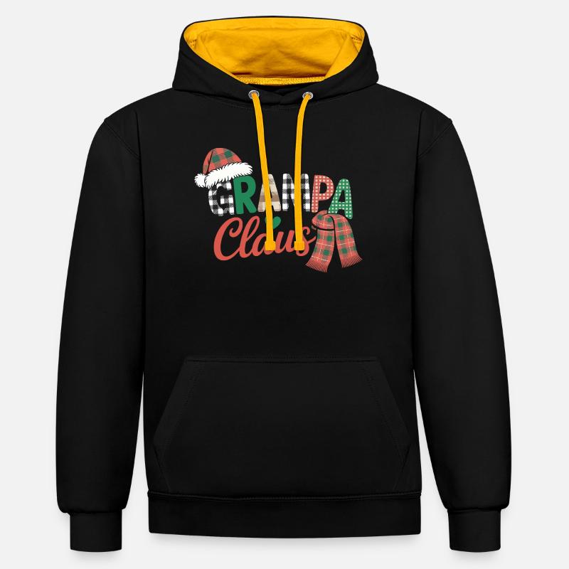 Papy Noël - Sweat à capuche contrasté - noir/or