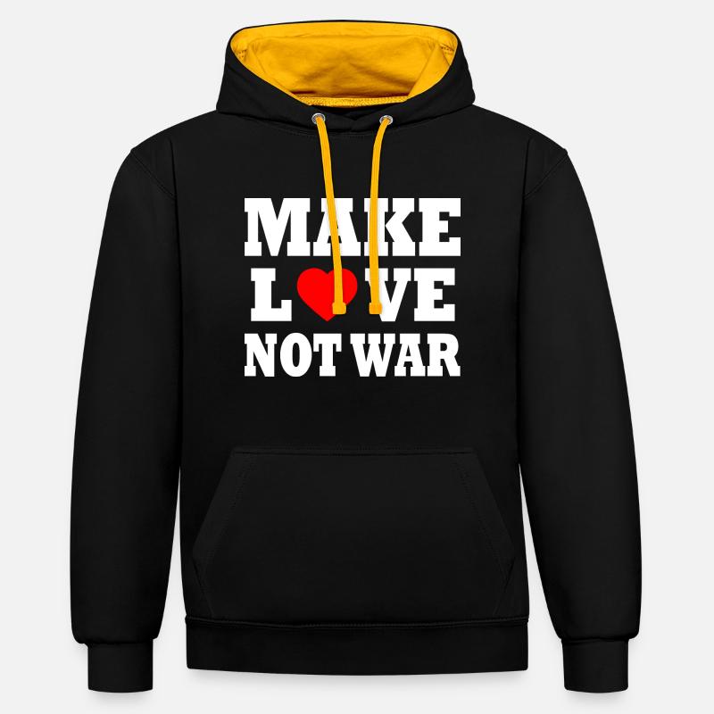 Make love not war - Sweat à capuche contrasté - noir/or
