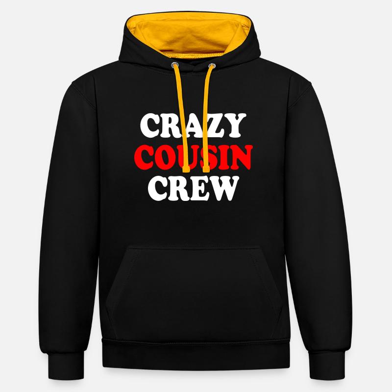Crazy cousin crew - Sweat à capuche contrasté - noir/or