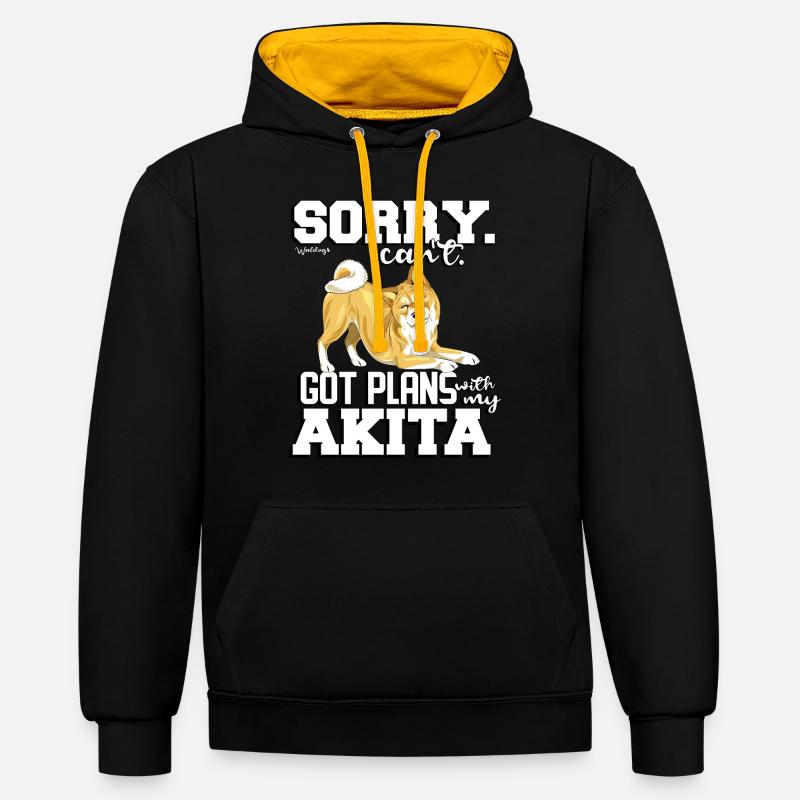 akitaplans3 - Sweat à capuche contrasté - noir/or